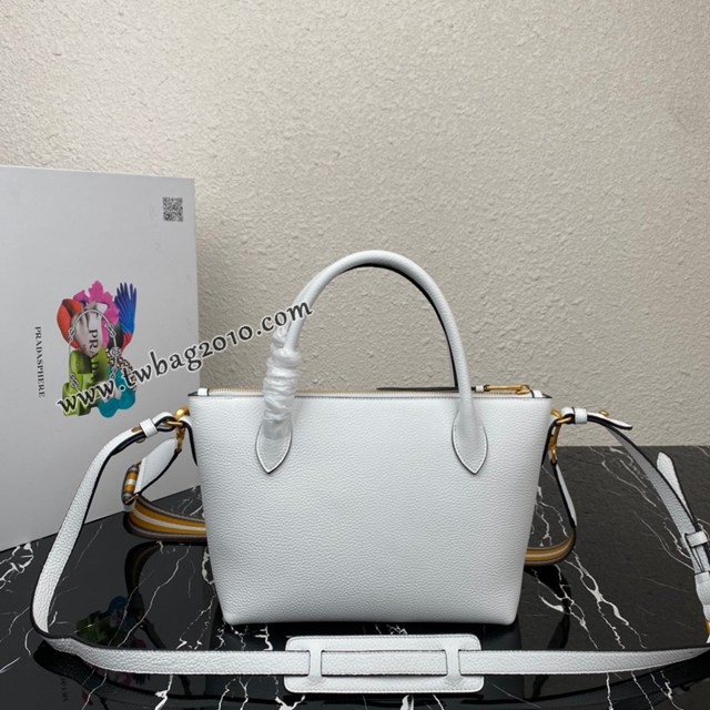 Prada專櫃新款雙肩帶手提包 1BA111 普拉達鹿皮紋牛皮女款肩背包 csp1696